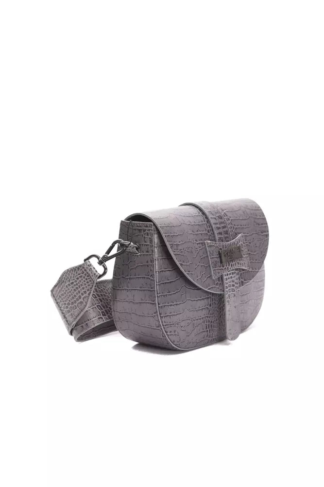 Pompei Donatella Grey Leather Women's Crossbody Bag