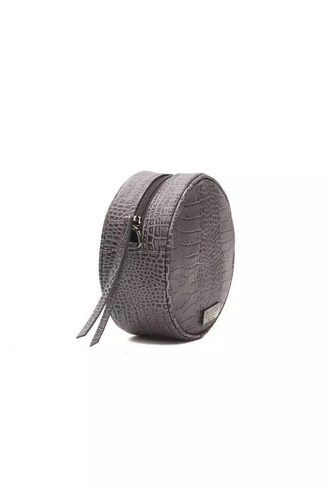 Pompei Donatella Grey Leather Women's Crossbody Bag