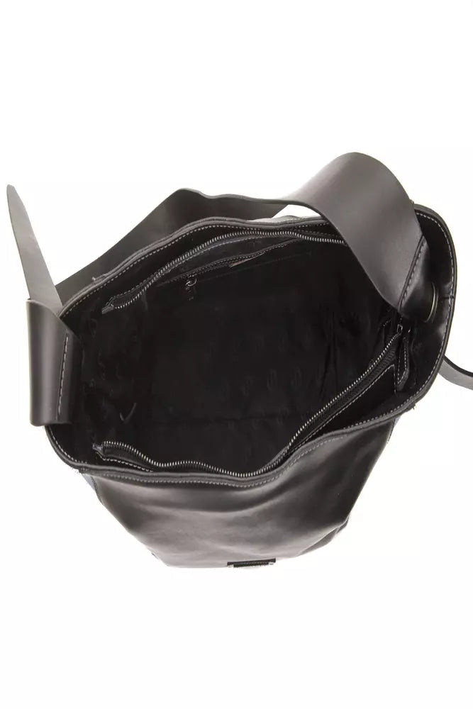 Pompei Donatella Black Leather Shoulder Bag for Women