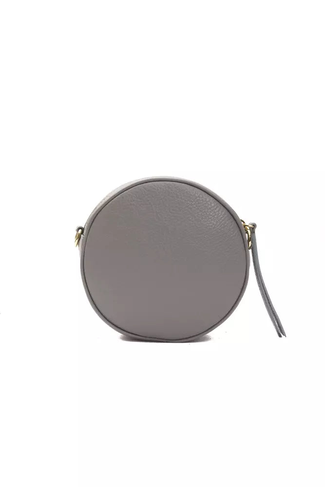 Pompei Donatella Graue Leder-Crossbody-Tasche für Damen