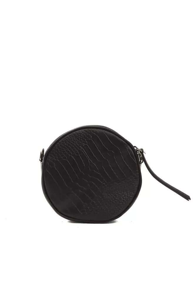 Pompei Donatella Schwarze Leder-Crossbody-Tasche für Damen