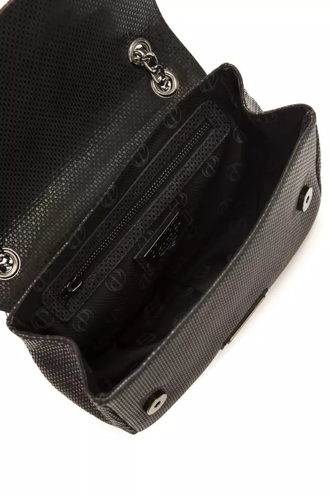 Pompei Donatella Black Leather Shoulder Bag for Women