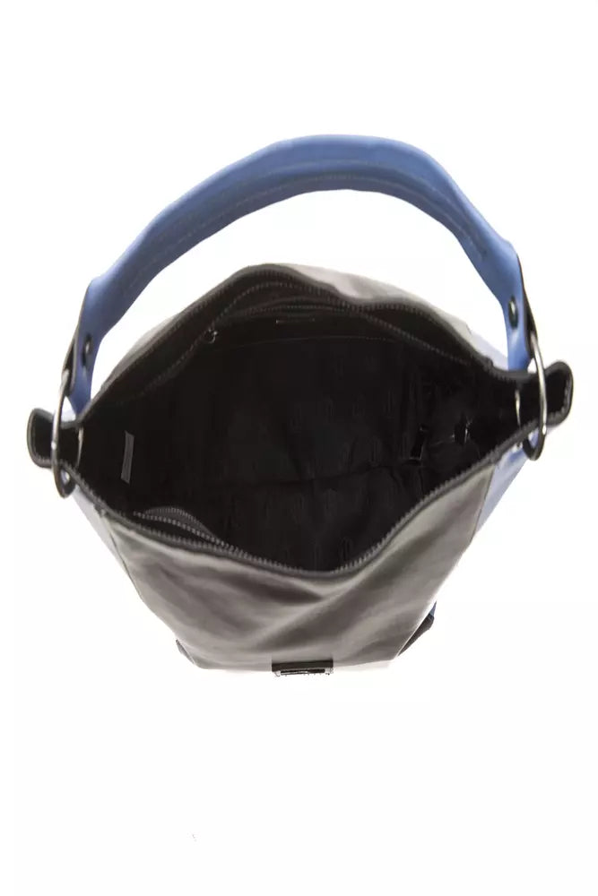 Pompei Donatella Schwarze Leder-Umhängetasche für Damen