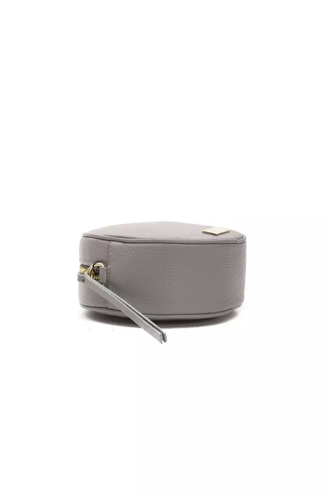 Pompei Donatella Graue Leder-Crossbody-Tasche für Damen