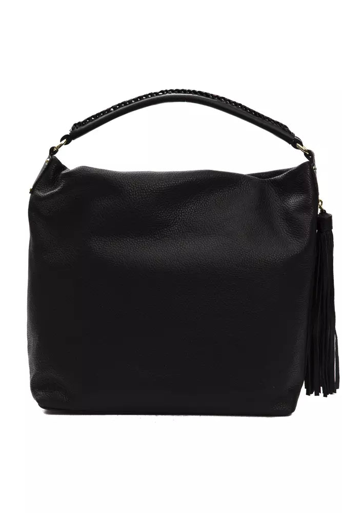 Pompei Donatella Black Leather Shoulder Bag for Women