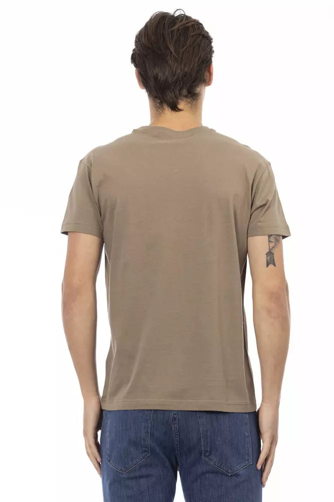Trussardi Action Brown Men's V-Neck Cotton T-Shirt