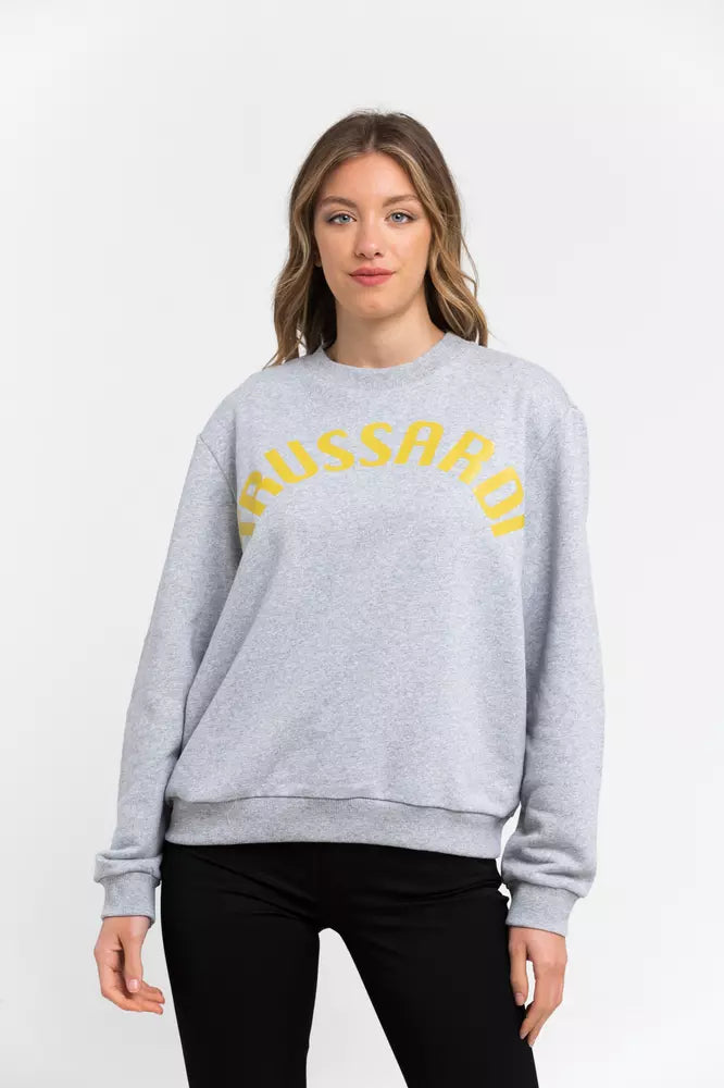 Trussardi Kadın Gri Pamuklu Sweatshirt