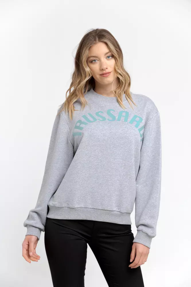 Trussardi Kadın Gri Pamuklu Sweatshirt