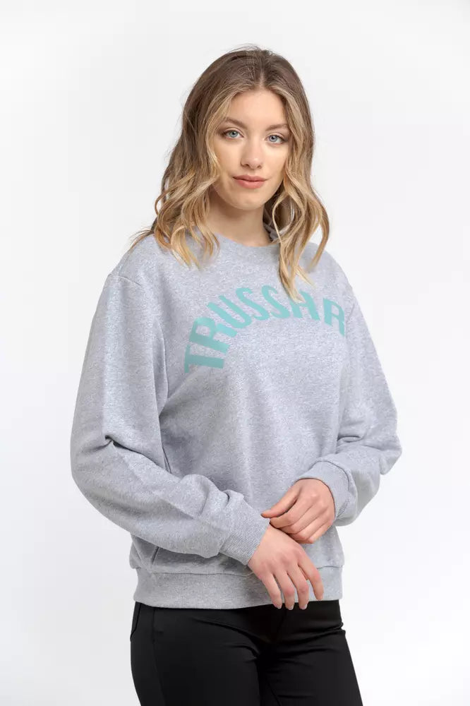 Trussardi Kadın Gri Pamuklu Sweatshirt