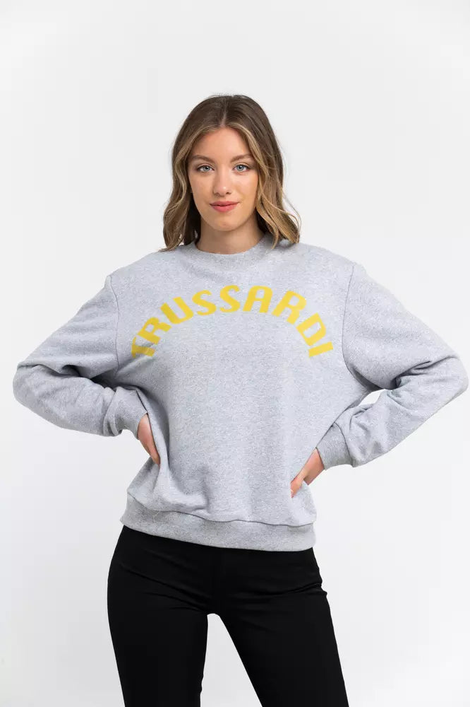 Trussardi Kadın Gri Pamuklu Sweatshirt