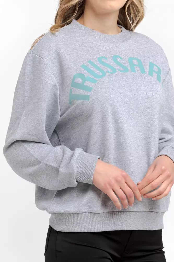 Trussardi Grey Women's Cotton Sweatshirt