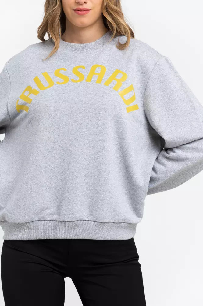 Trussardi Kadın Gri Pamuklu Sweatshirt