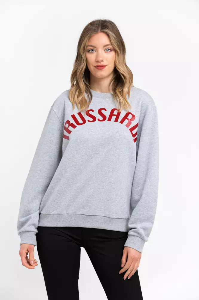 Trussardi Kadın Gri Pamuklu Sweatshirt