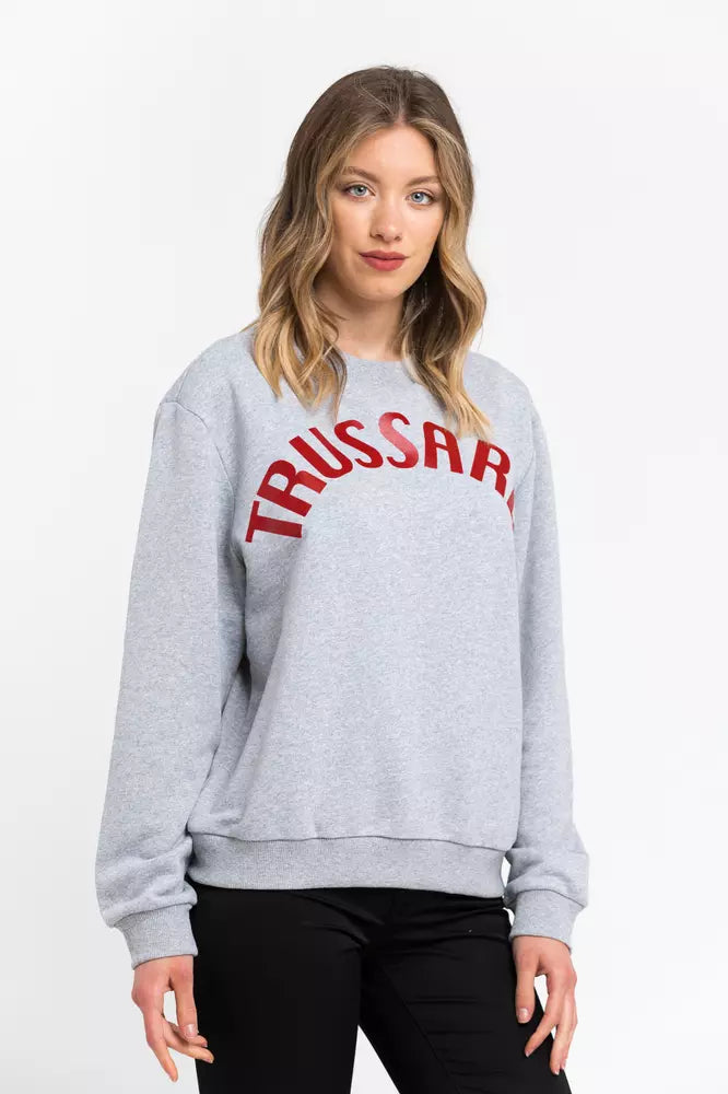 Trussardi Kadın Gri Pamuklu Sweatshirt