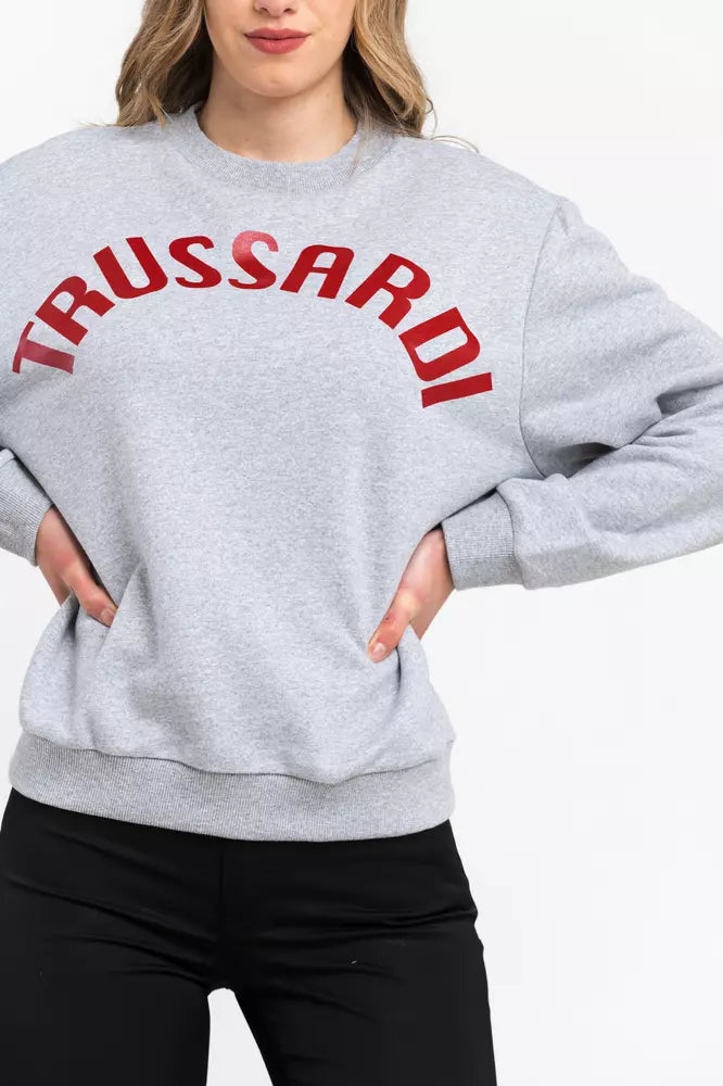 Trussardi Kadın Gri Pamuklu Sweatshirt