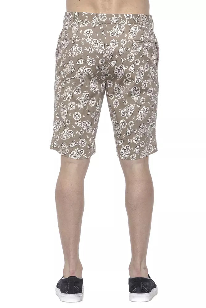 PT Torino Beige Cotton Bermuda Shorts for Men