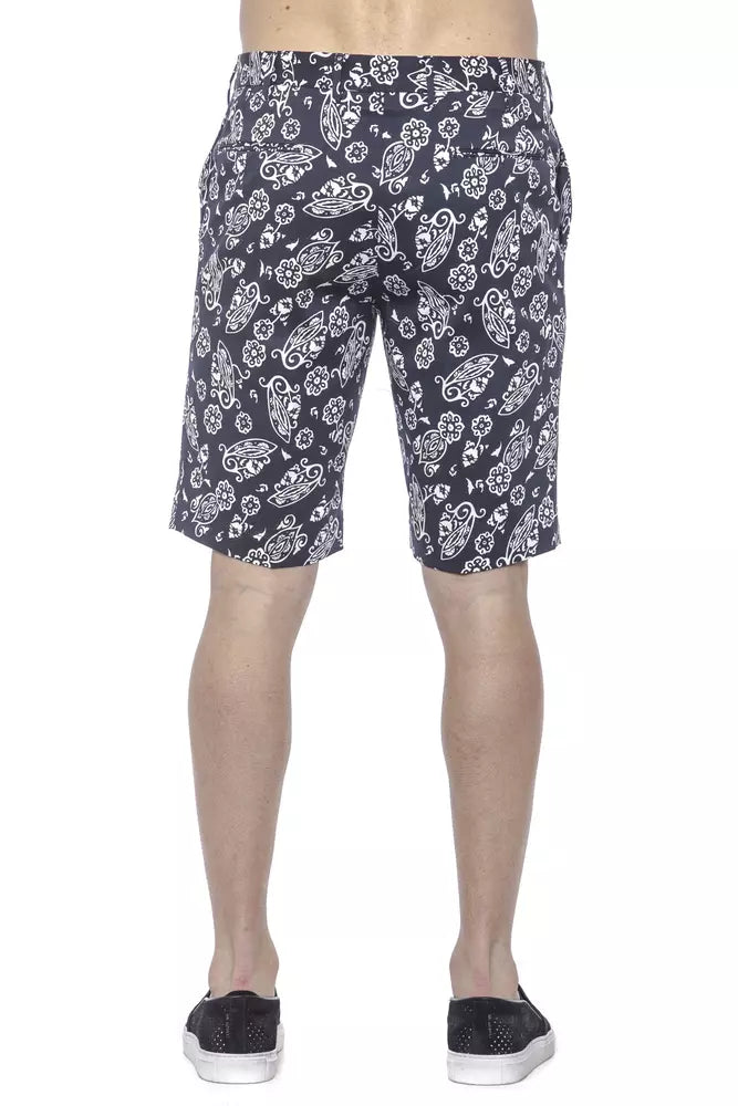 PT Torino Men's Blue Cotton Bermuda Shorts