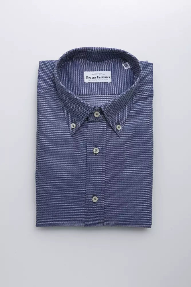 Robert Friedman men's cotton shirt in blue