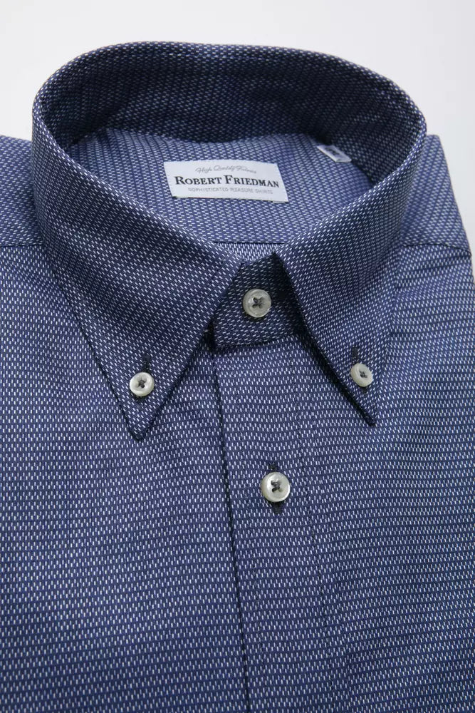 Robert Friedman men's cotton shirt in blue