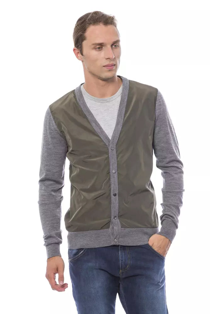 Verri Grey Wool Cardigan for Men