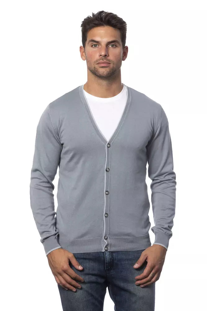 Verri Grey Men's Cotton Cardigan