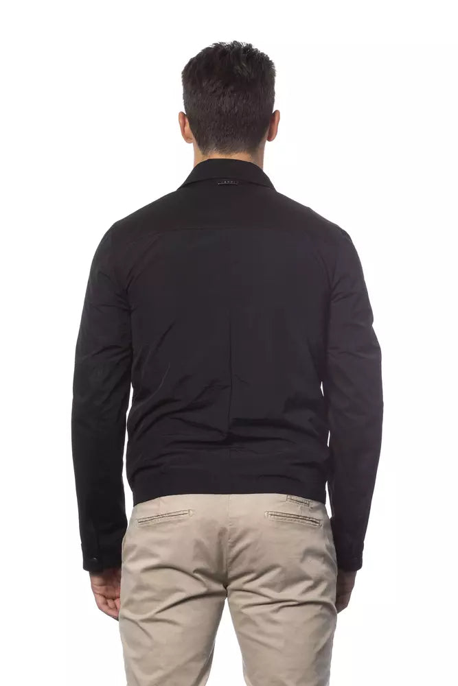 Verri Black Cotton Bomber Jacket for Men