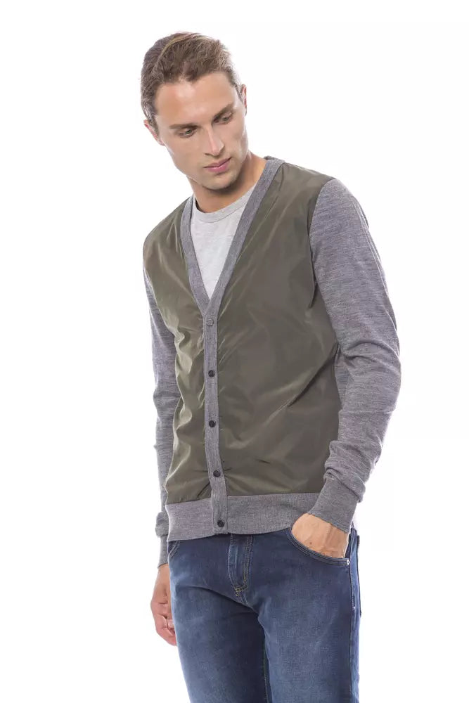 Verri Grey Wool Cardigan for Men