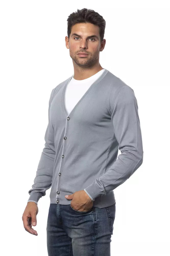 Verri Grey Men's Cotton Cardigan