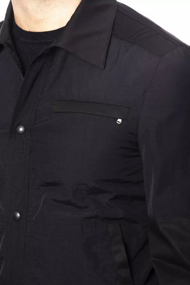 Verri Black Cotton Bomber Jacket for Men