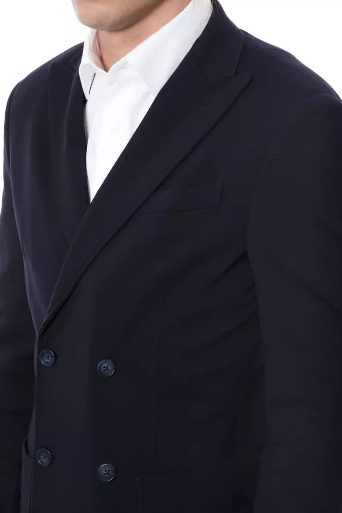 Verri Blauer Viskose-Herrenblazer