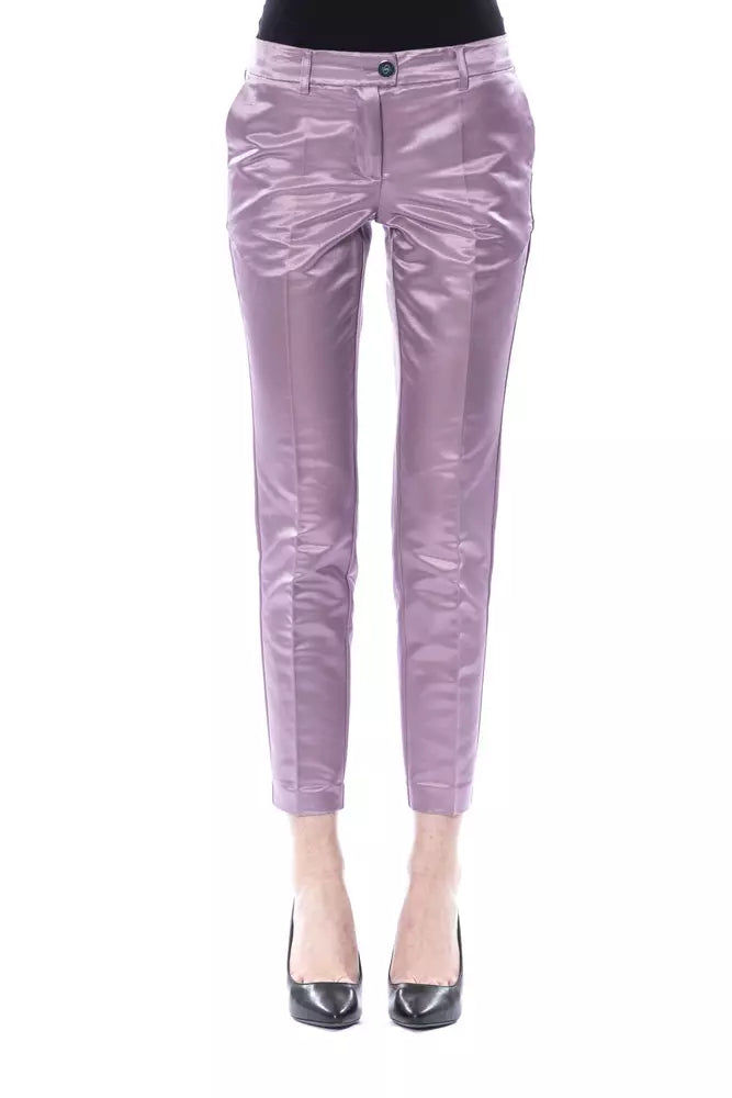 BYBLOS Purple women's trousers made of cotton