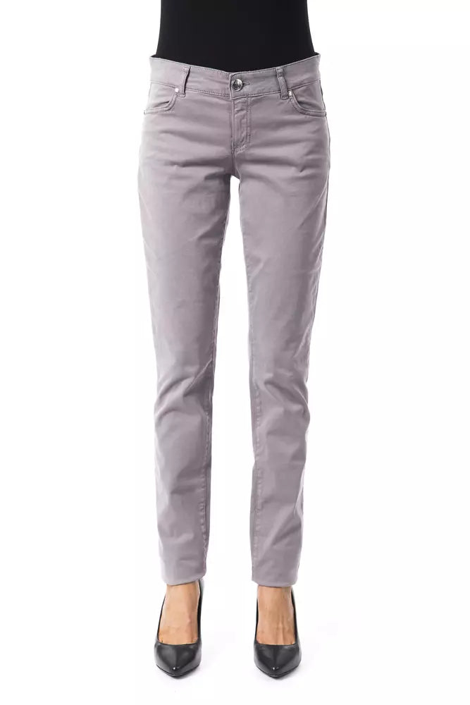 BYBLOS Grey women's trousers made of cotton