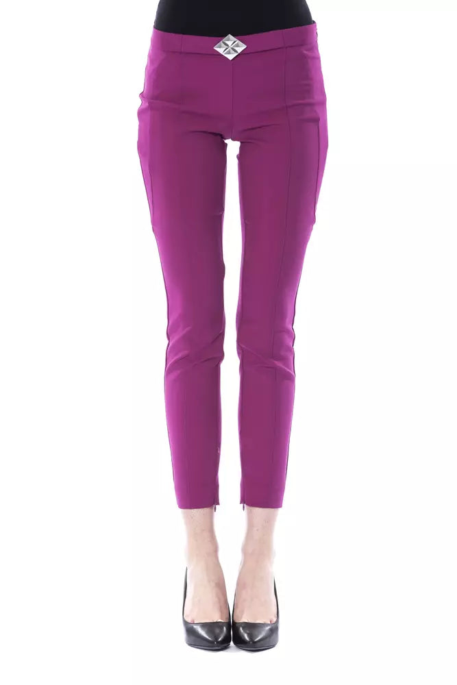 BYBLOS Purple Polyester Women's Trousers