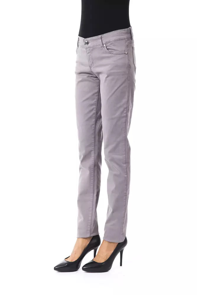 BYBLOS Grey women's trousers made of cotton