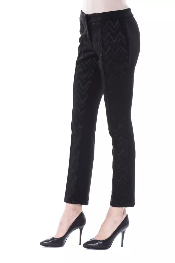BYBLOS Black Marabou Women's Trousers