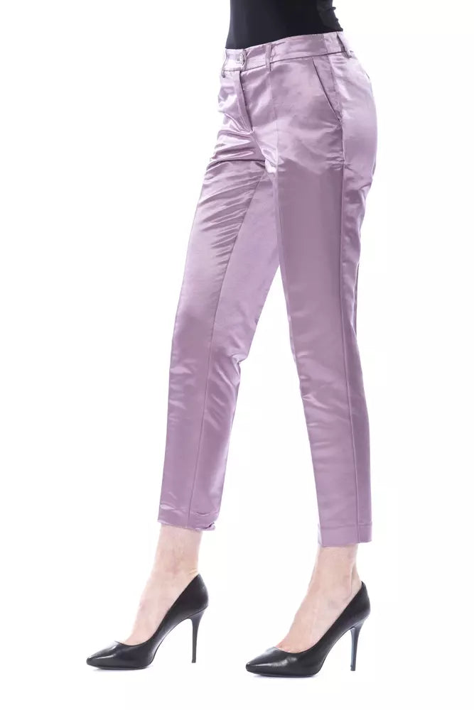BYBLOS Purple women's trousers made of cotton