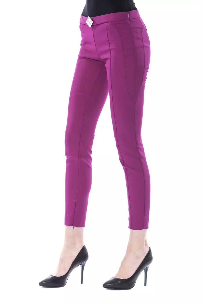BYBLOS Purple Polyester Women's Trousers