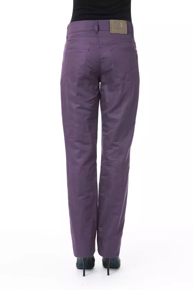 BYBLOS Purple women's trousers made of cotton