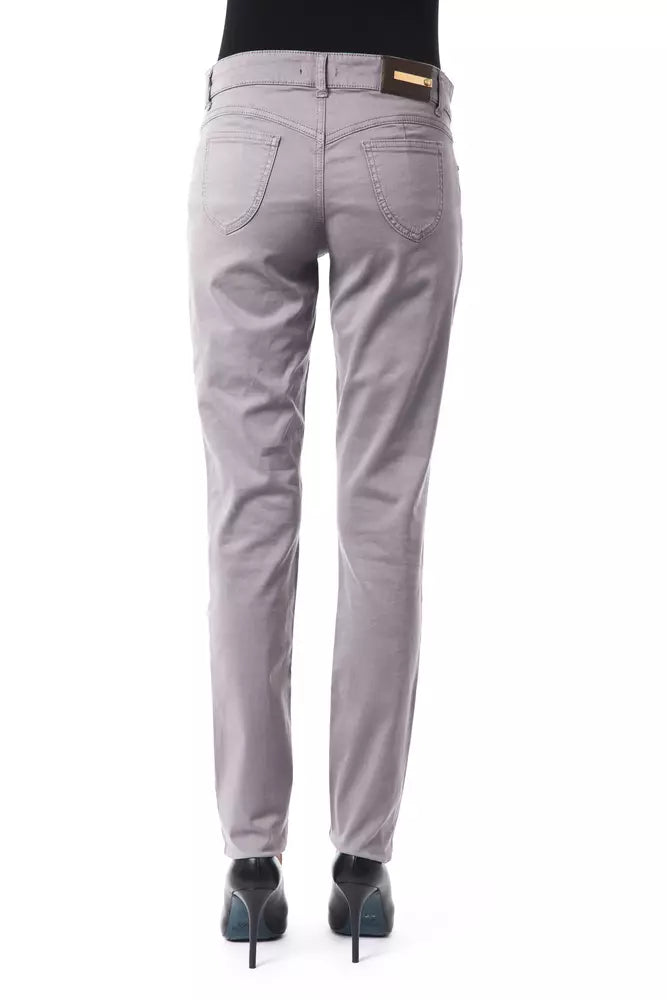BYBLOS Grey women's trousers made of cotton