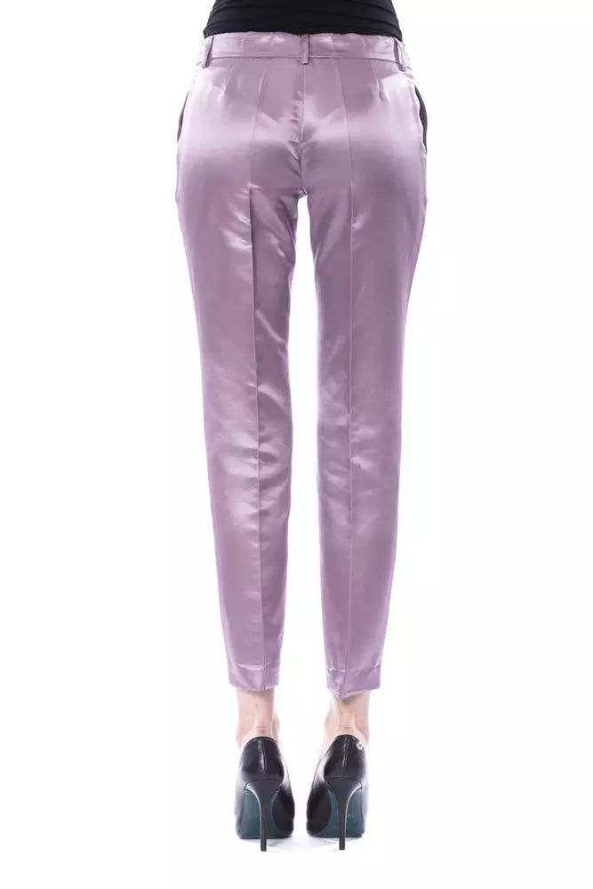 BYBLOS Purple women's trousers made of cotton