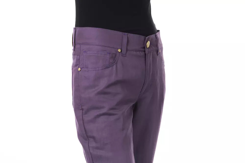 BYBLOS Purple women's trousers made of cotton