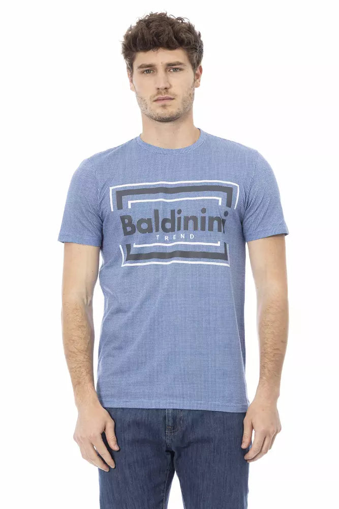Baldinini Trend Hellblaues Baumwoll-T-Shirt für Herren