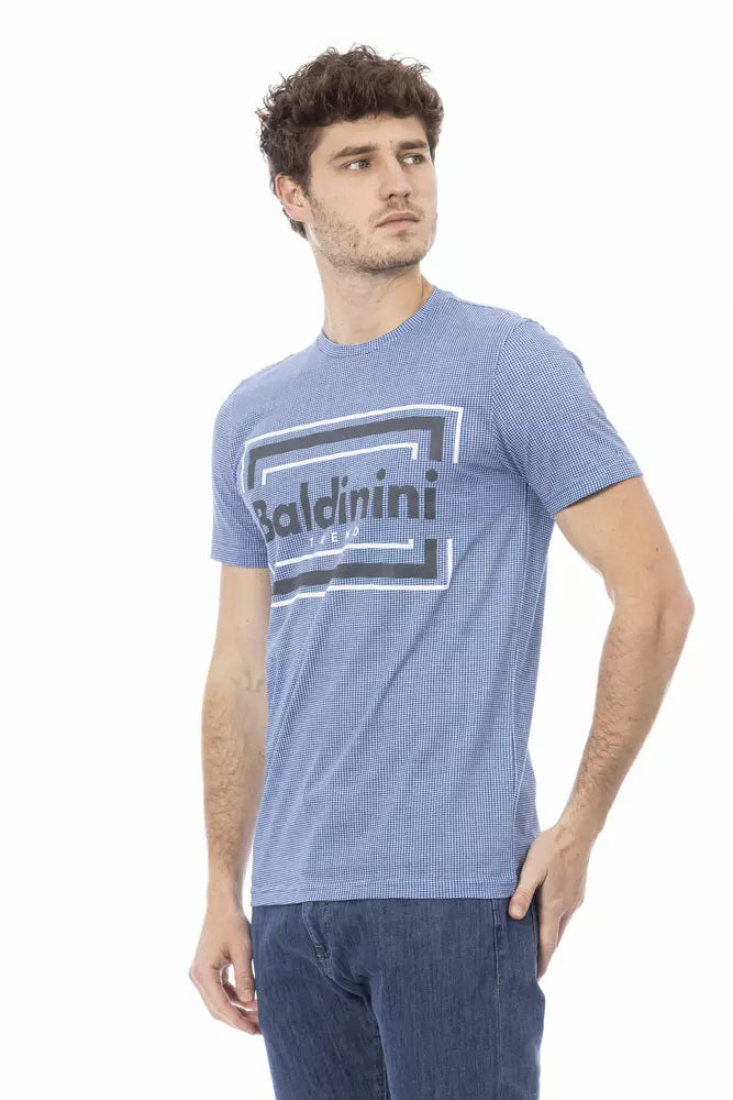 Baldinini Trend Hellblaues Baumwoll-T-Shirt für Herren
