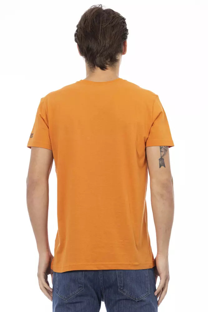 Trussardi Action Orangefarbenes Baumwoll-T-Shirt für Herren