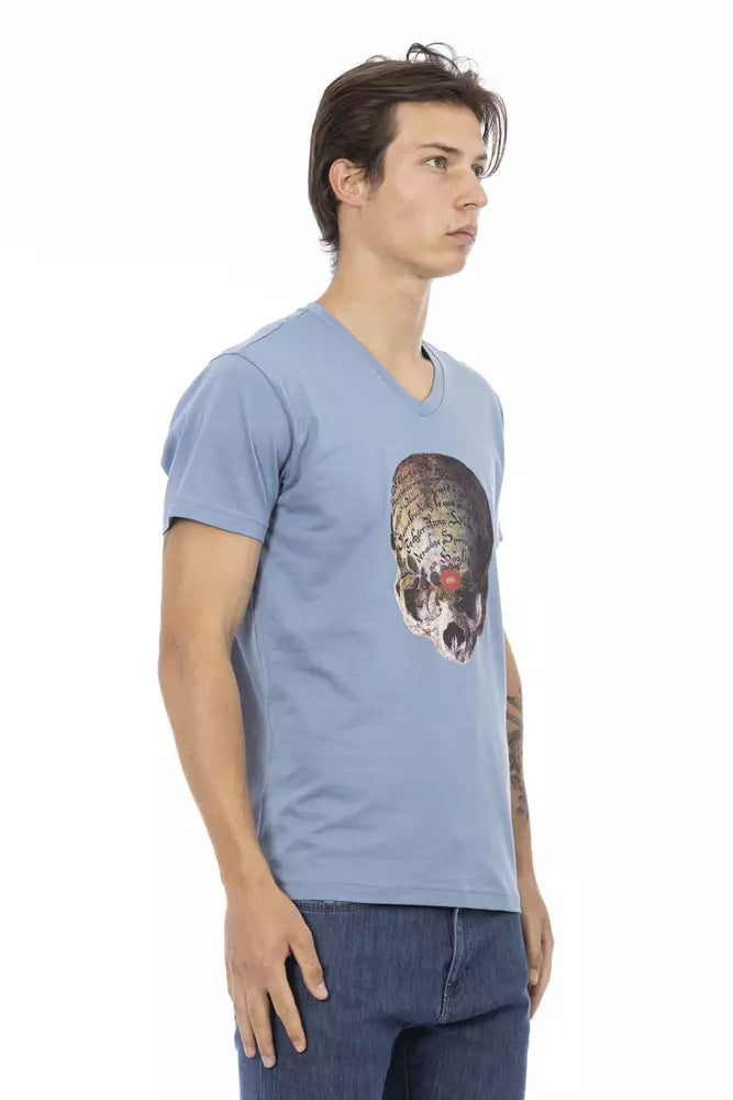 Trussardi Action Light Blue Cotton T-Shirt for Men