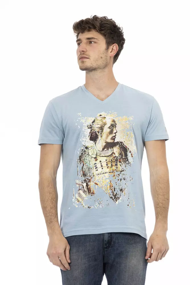 Trussardi Action Light Blue Cotton T-Shirt for Men