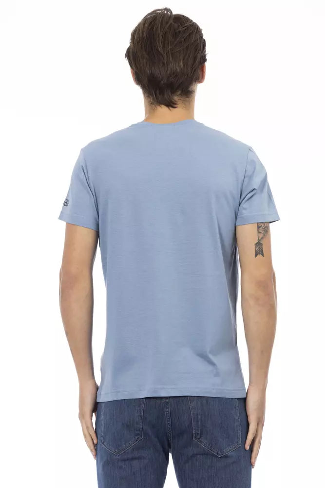 Trussardi Action Light Blue Cotton T-Shirt for Men