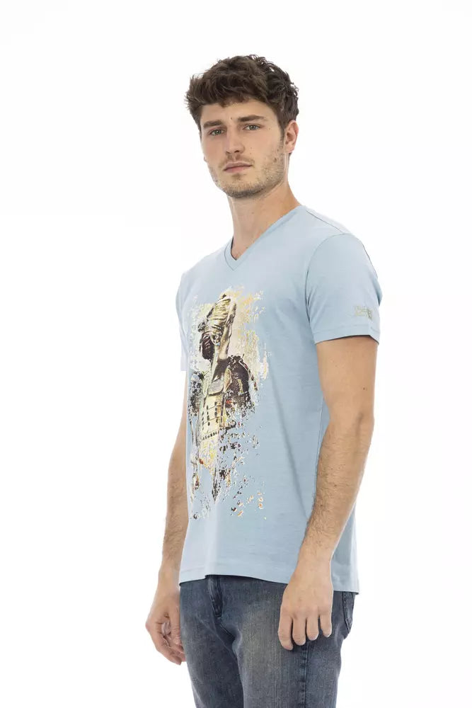 Trussardi Action Light Blue Cotton T-Shirt for Men