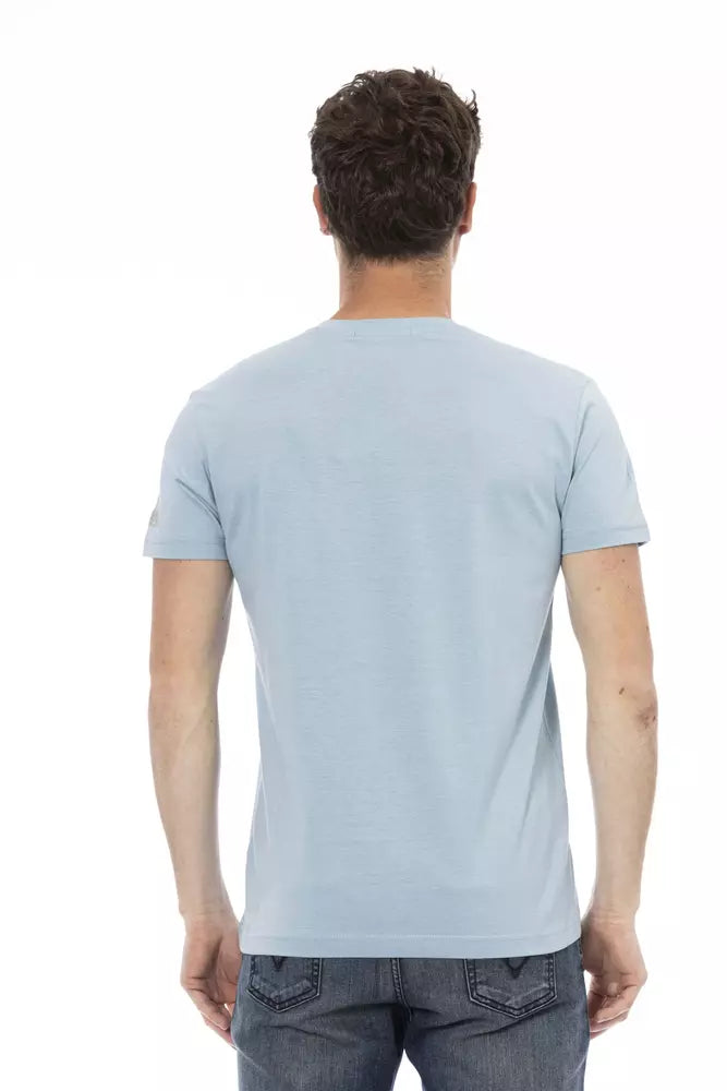 Trussardi Action Light Blue Cotton T-Shirt for Men