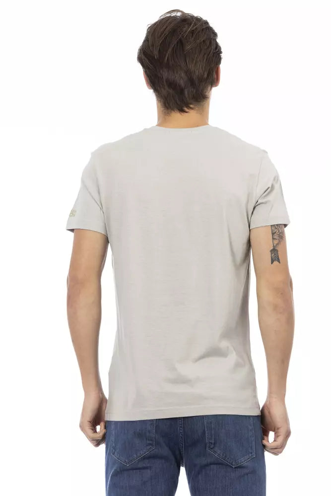 Trussardi Action Graues Herren T-Shirt aus Baumwolle